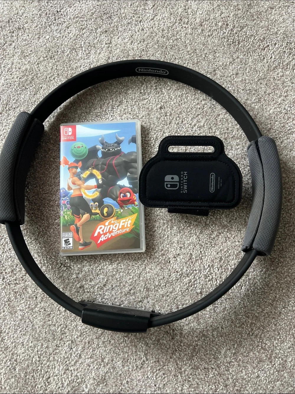 Nintendo Ring Fit Adventure Ring-Con and Leg Strap Set - Black & Gray